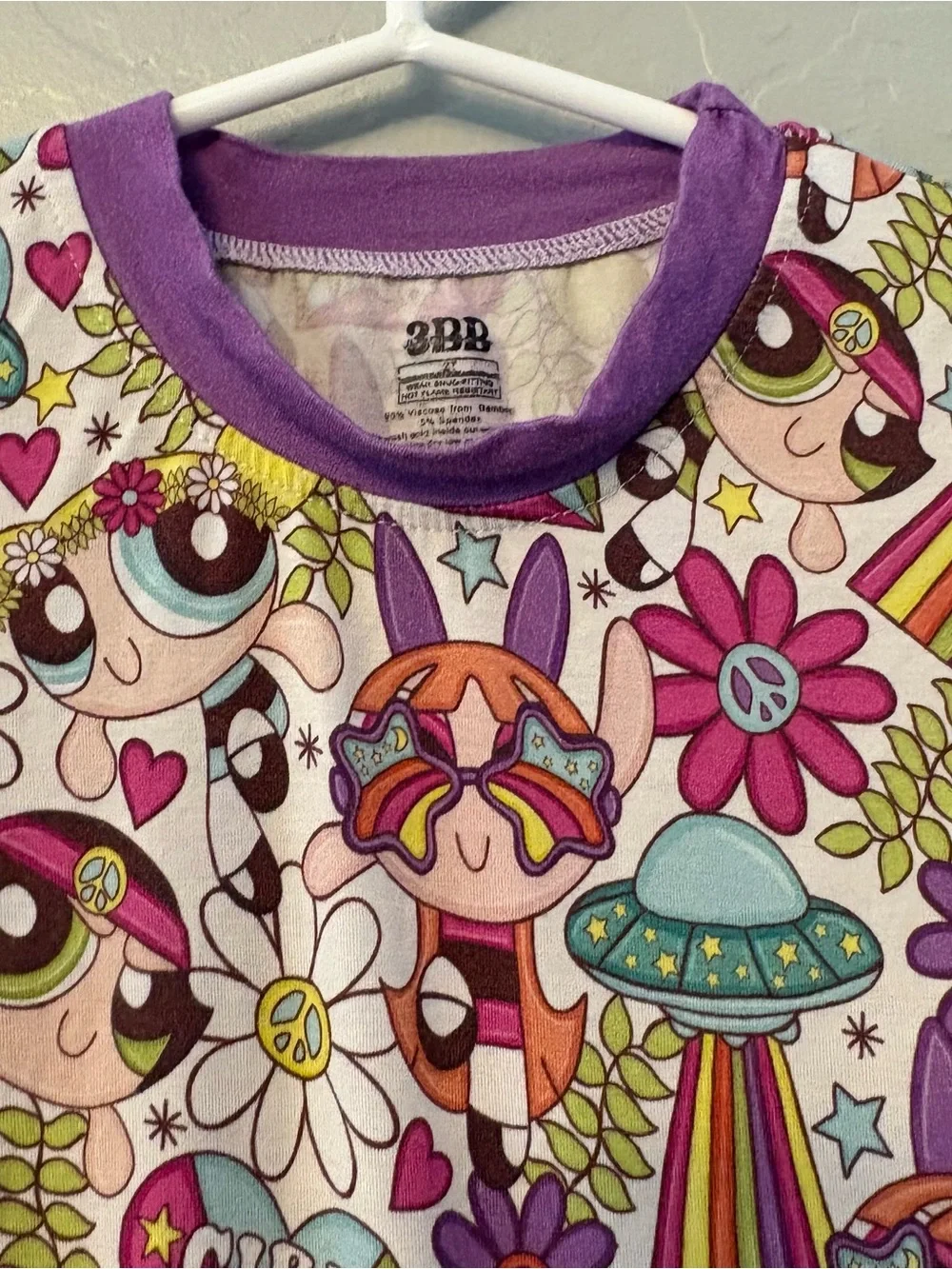 Three Babes Boutique 3BB bamboo powerpuff print two piece pajama set 2t